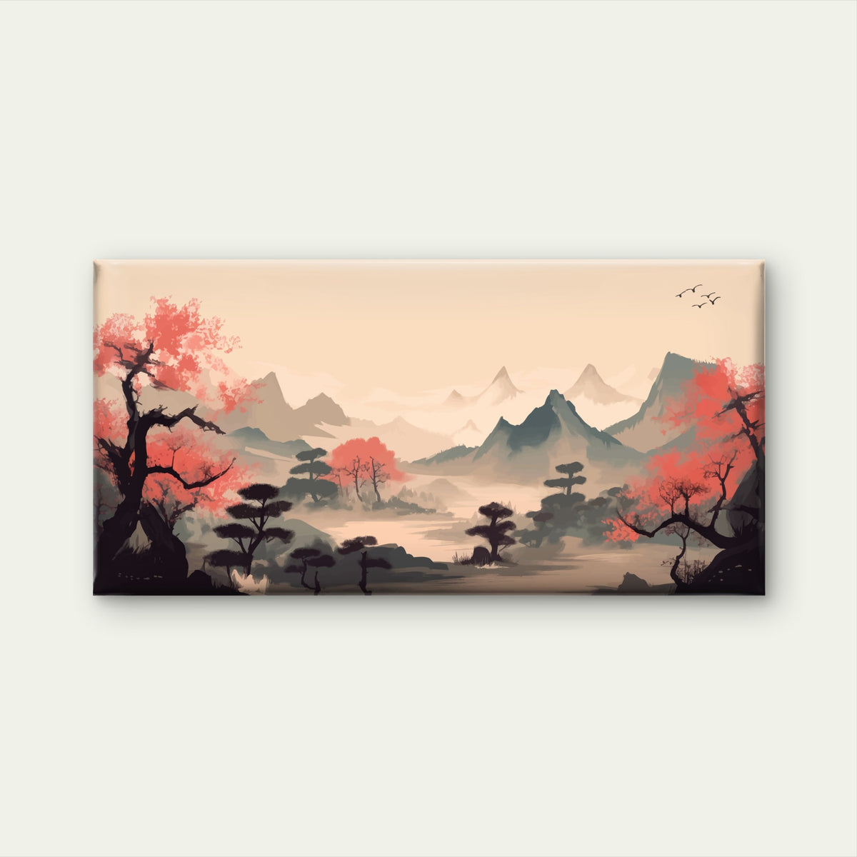 Japan Pagoda Mountain View Wall Art Canvas Office Home Room Framed 120x60cm