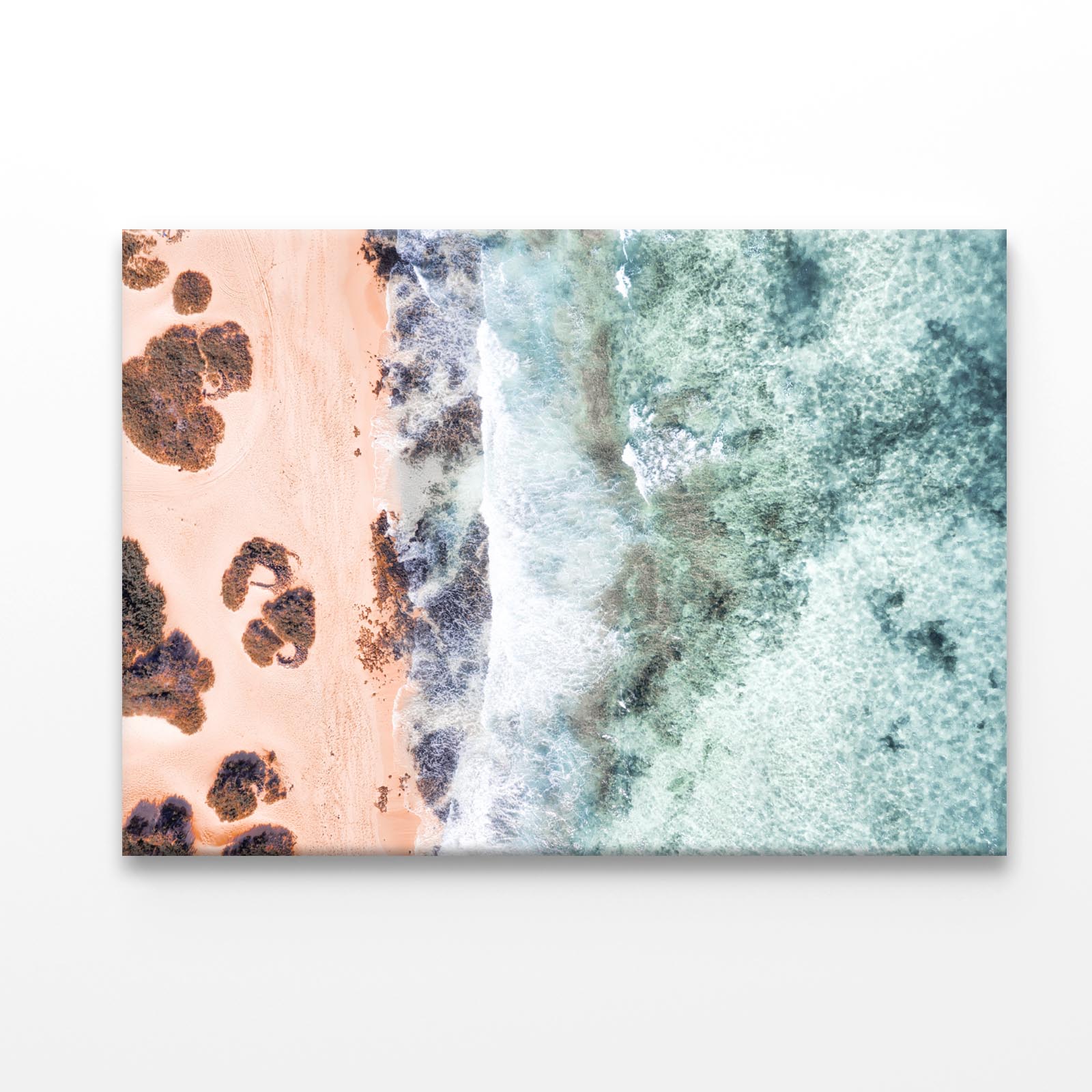 Beach Top View with Bushes Acrylic Glass Print Tempered Glass Wall Art 100% Made in Australia Ready to Hang