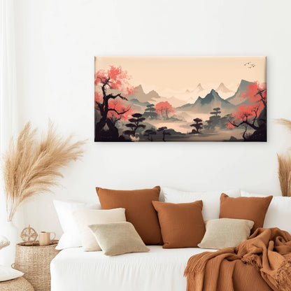 Japan Pagoda Mountain View Wall Art Canvas Office Home Room Framed 120x60cm