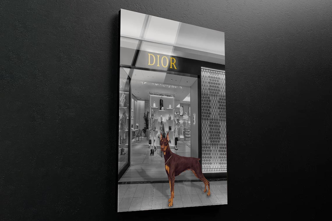 Store With Dog 3D Design Acrylic Glass Print Tempered Glass Wall Art 100% Made in Australia Ready to Hang