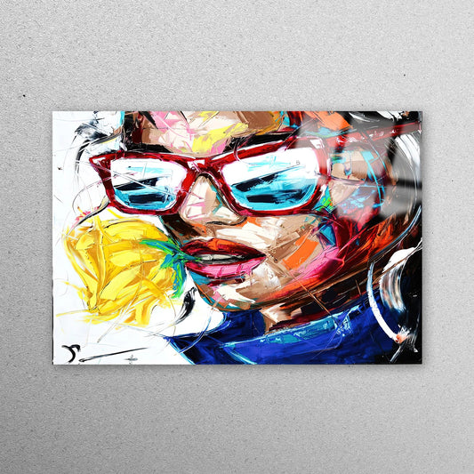 Woman Face Painting Acrylic Glass Print Tempered Glass Wall Art 100% Made in Australia Ready to Hang