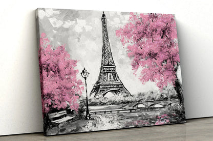 Pink black and white Paris Oil Painting UV Direct Aluminum Print Australian Made Quality