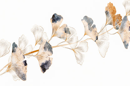 Minimalist Ginkgo Leaf Painting Modern Gold Botanical Wall Art Decor 100% Australian Made