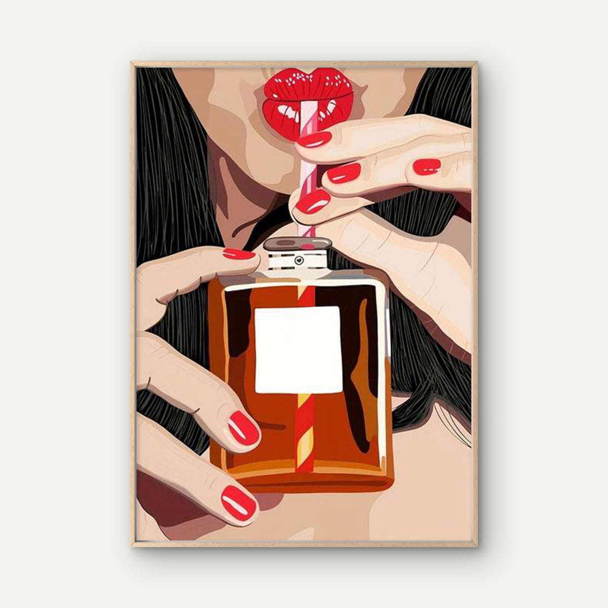 Girl Drinking Perfume Fashion Bar Art Fashion Home Decor Premium Quality Poster Print Choose Your Sizes