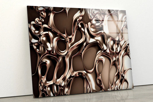 Metallic Gold Abstract UV Direct Aluminum Print Australian Made Quality