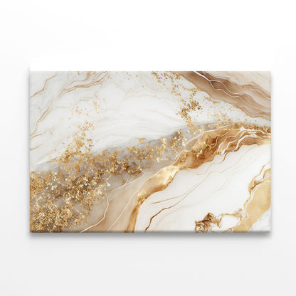 Natural White and Gold Marble Texture Print 100% Australian Made