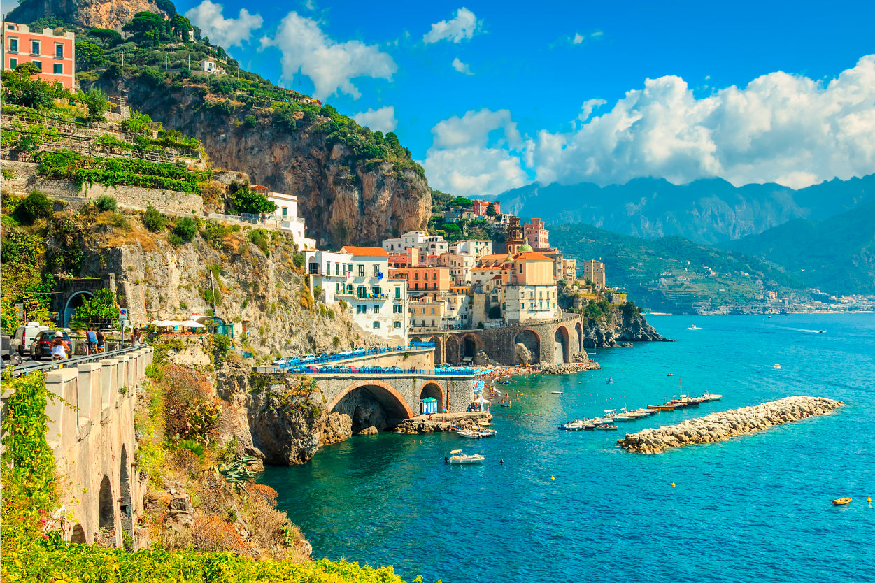 Beautiful Bay and Resort of Amalfi Italy Europe Wall Art Decor 100% Australian Made