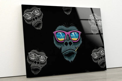 Gorilla with Sunglasses UV Direct Aluminum Print Australian Made Quality