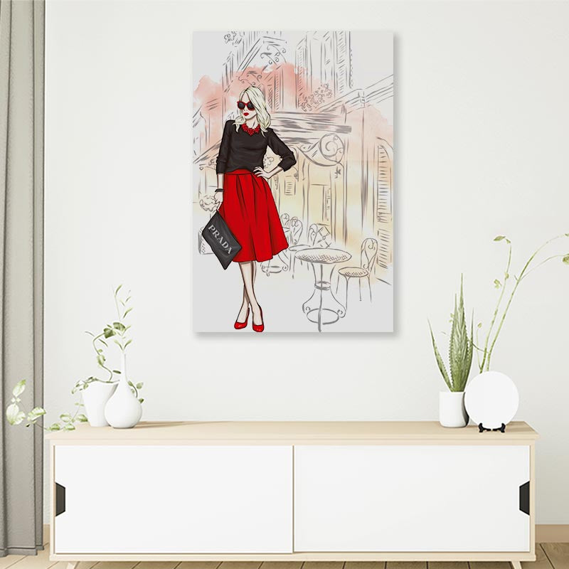 Red Fashion Store 3D Design Acrylic Glass Print Tempered Glass Wall Art 100% Made in Australia Ready to Hang