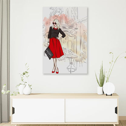 Red Fashion Store 3D Design Acrylic Glass Print Tempered Glass Wall Art 100% Made in Australia Ready to Hang