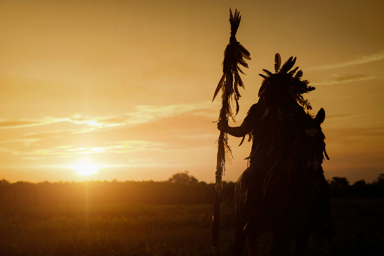 American Indian Tribe with Sunset Home Decor Premium Quality Poster Print Choose Your Sizes