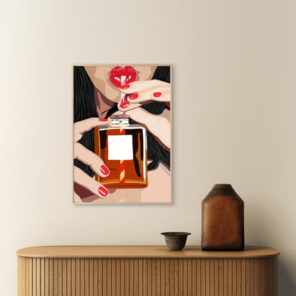 Girl Drinking Perfume Fashion Bar Art Fashion Home Decor Premium Quality Poster Print Choose Your Sizes