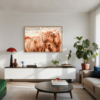 Rustic Farmhouse Pair of Scottish Highland Cow Wall Art Decor 100% Australian Made