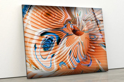 Orange & Blue Abstract UV Direct Aluminum Print Australian Made Quality