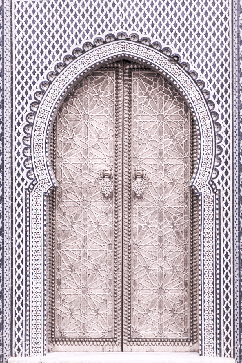 Moroccon Door View Photograph Glass Framed Wall Art, Ready to Hang Quality Print