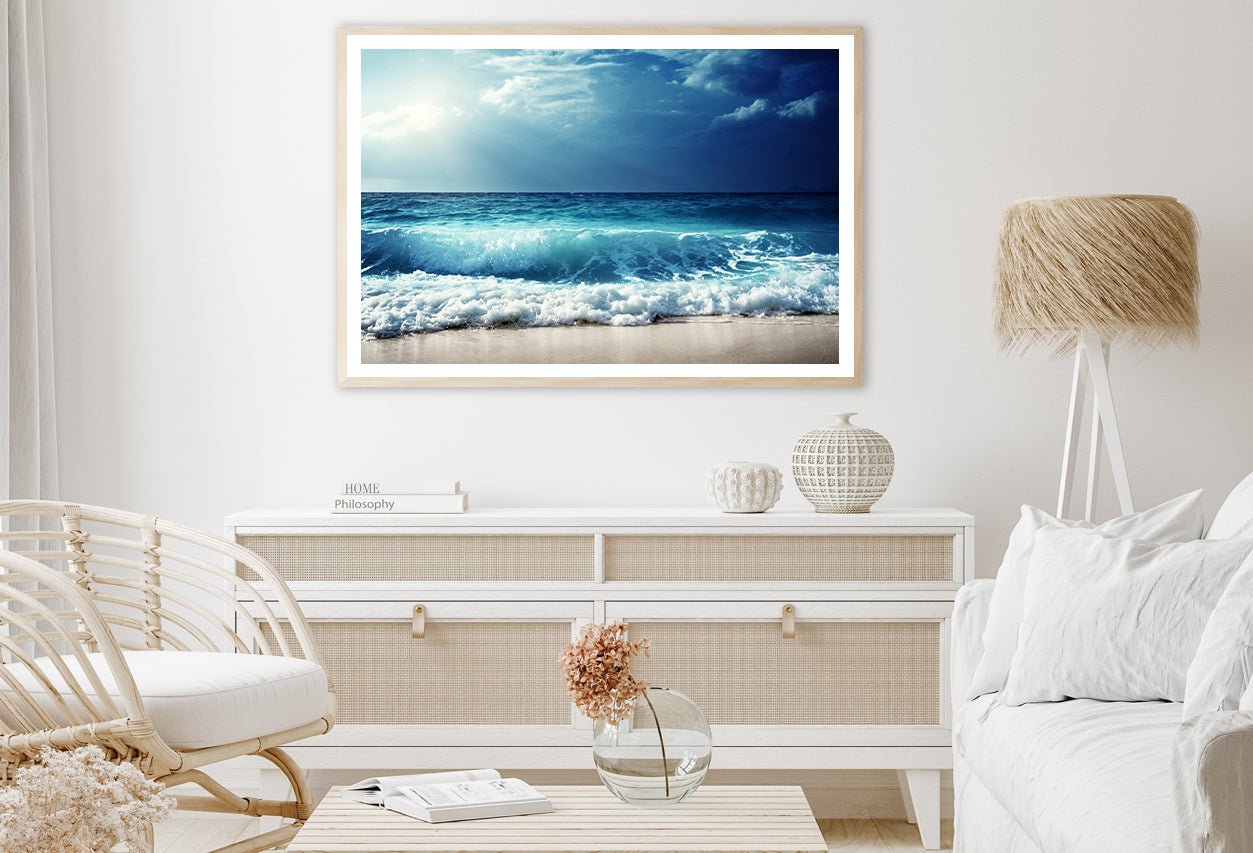 View of Waves at Seychelles Beach Home Decor Premium Quality Poster Print Choose Your Sizes