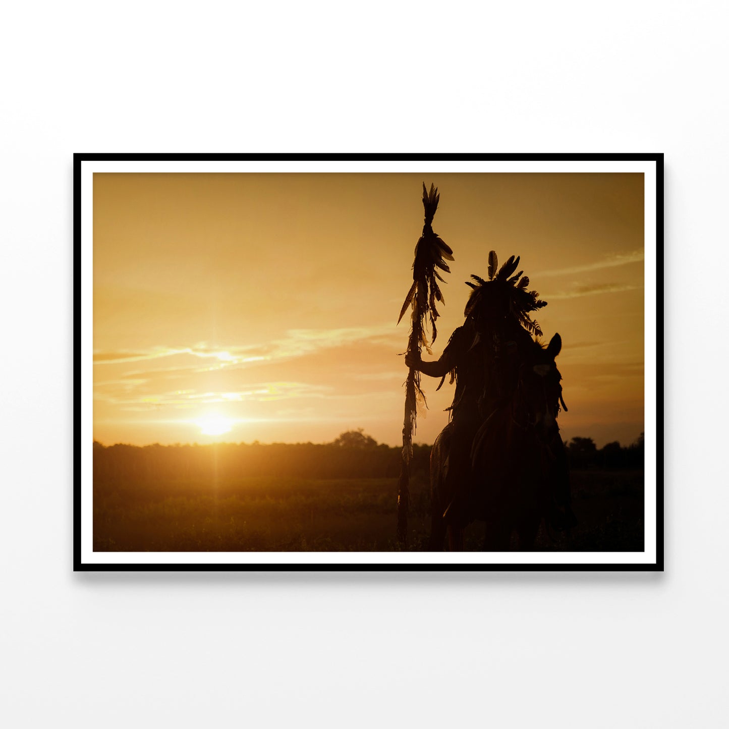 American Indian Tribe with Sunset Home Decor Premium Quality Poster Print Choose Your Sizes