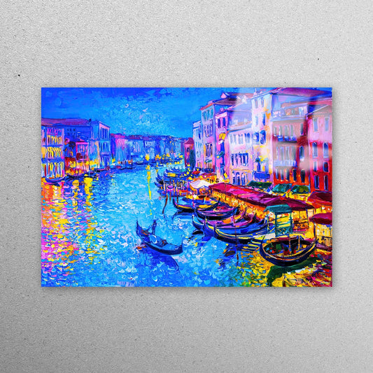 Grand Canal Italy Acrylic Glass Print Tempered Glass Wall Art 100% Made in Australia Ready to Hang