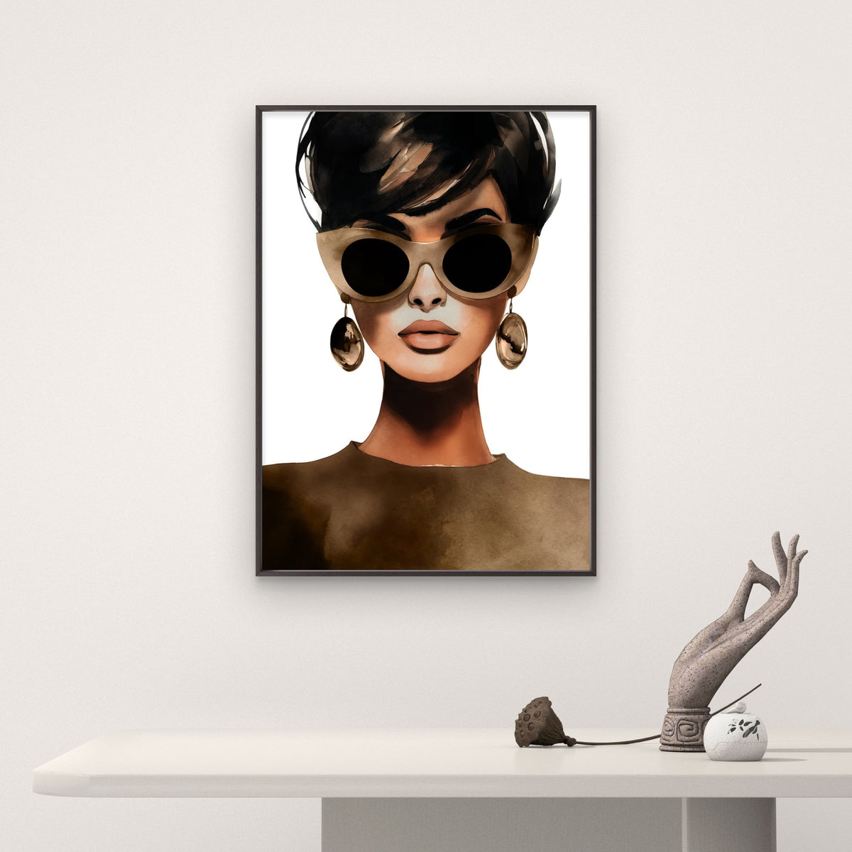 Retro Fashion Sunglasses Girl Fashion Home Decor Premium Quality Poster Print Choose Your Sizes