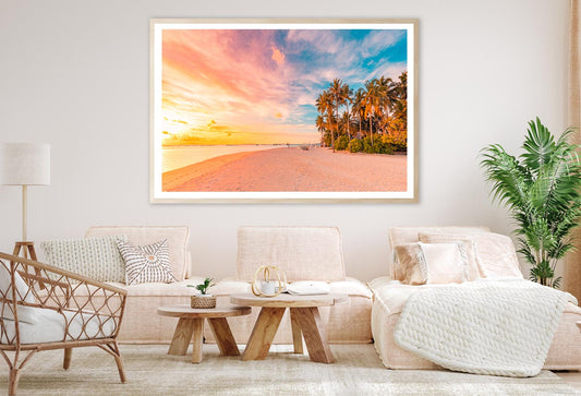 Island Palm Tree Sea Sand Beach Home Decor Premium Quality Poster Print Choose Your Sizes