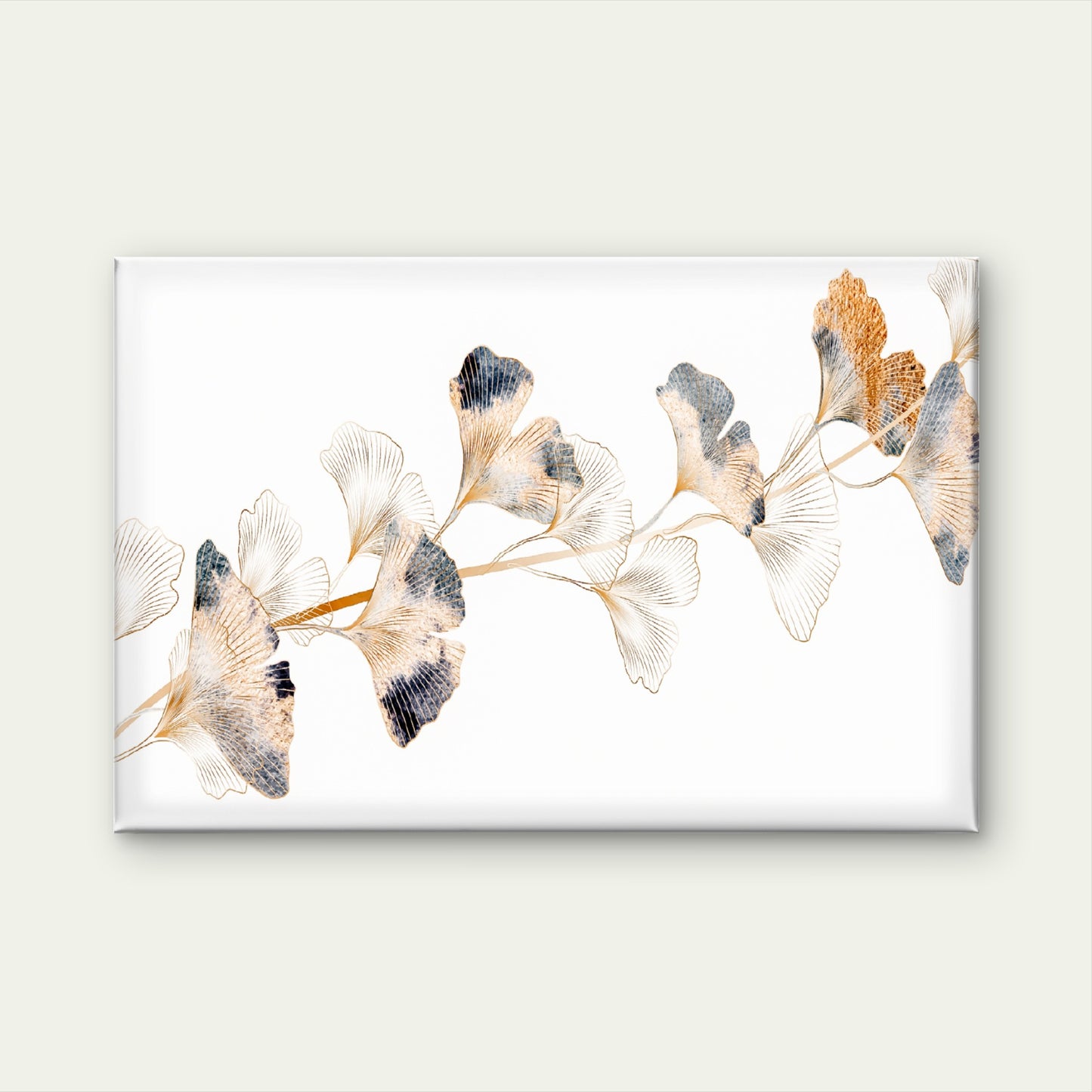 Minimalist Ginkgo Leaf Painting Modern Gold Botanical Wall Art Decor 100% Australian Made