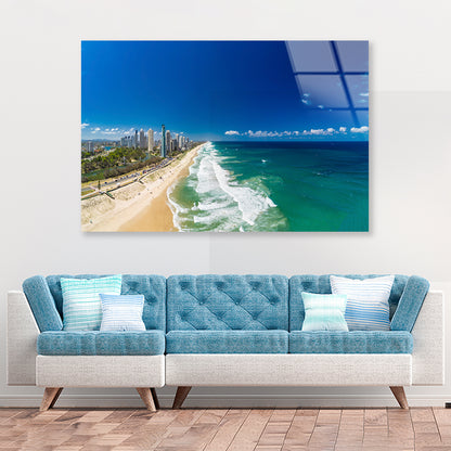 Surfers Paradise Beach Seashore Acrylic Glass Print Tempered Glass Wall Art 100% Made in Australia Ready to Hang