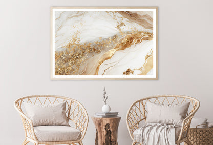 Natural White and Gold Marble Texture Home Decor Premium Quality Poster Print Choose Your Sizes