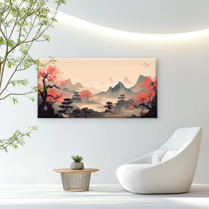 Japan Pagoda Mountain View Wall Art Canvas Office Home Room Framed 120x60cm