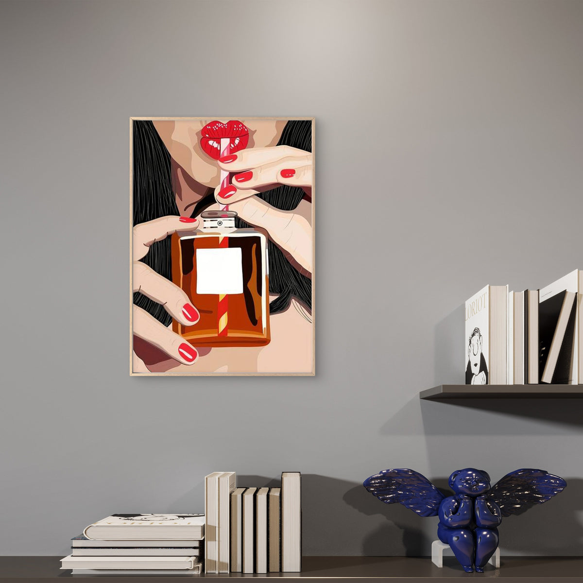 Girl Drinking Perfume Fashion Bar Art Fashion Home Decor Premium Quality Poster Print Choose Your Sizes