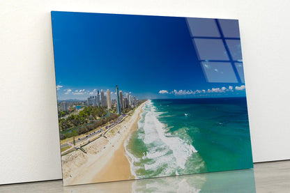 Surfers Paradise Beach Seashore Acrylic Glass Print Tempered Glass Wall Art 100% Made in Australia Ready to Hang