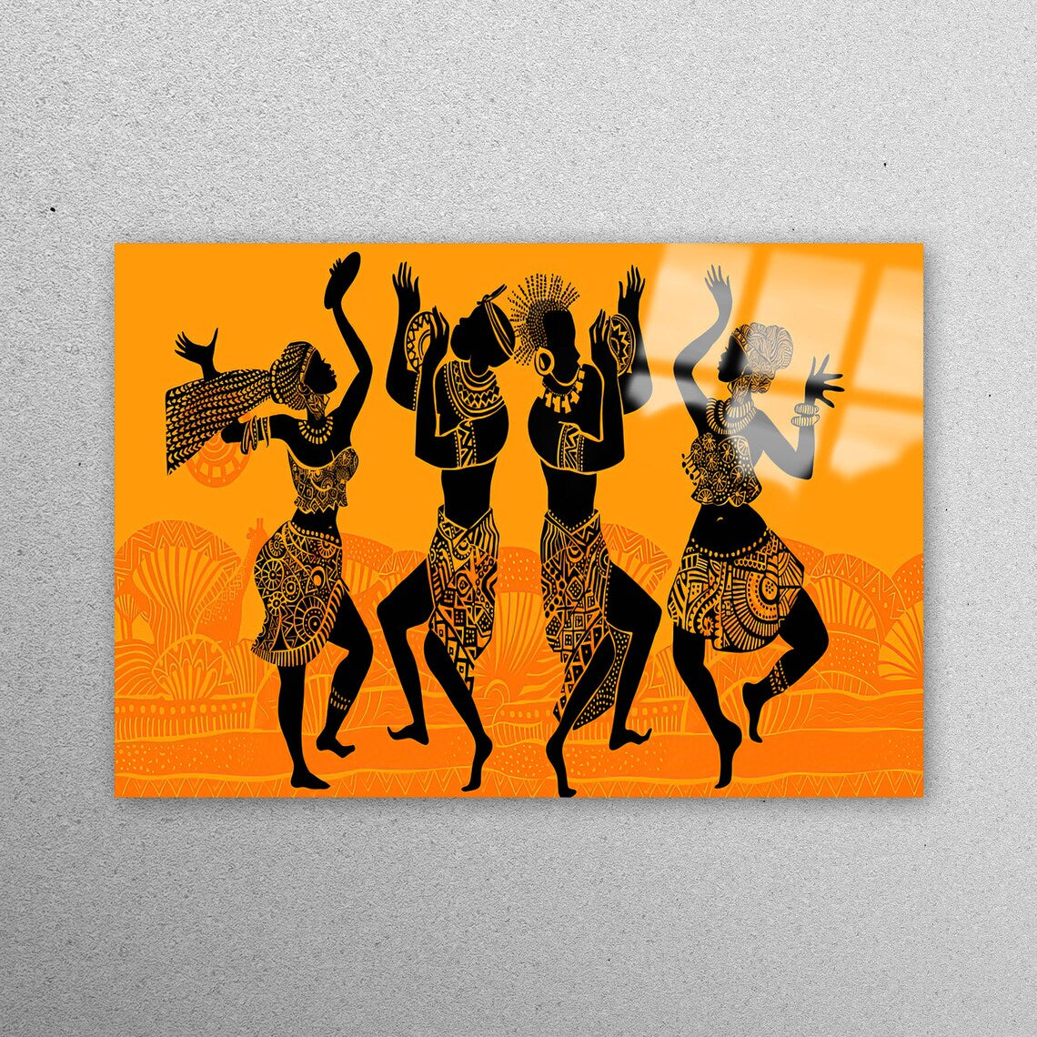 African Dancing Wall Art Acrylic Glass Print Tempered Glass Wall Art 100% Made in Australia Ready to Hang