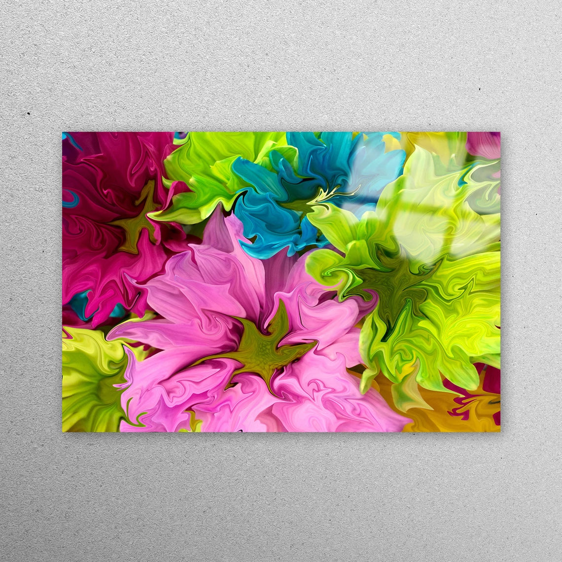 Abstract Flower Wall Art Acrylic Glass Print Tempered Glass Wall Art 100% Made in Australia Ready to Hang