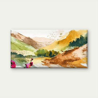 Watercolor Mountain Landscape Wall Art Canvas Office Home Room Framed 120x60cm