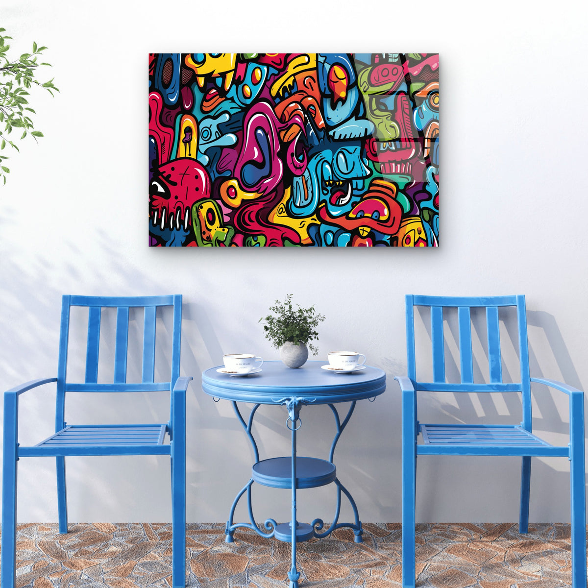 Colorful Abstract Street Art Graffiti Pop Culture Characters Acrylic Glass Printing Wall Art Australian Made Quality