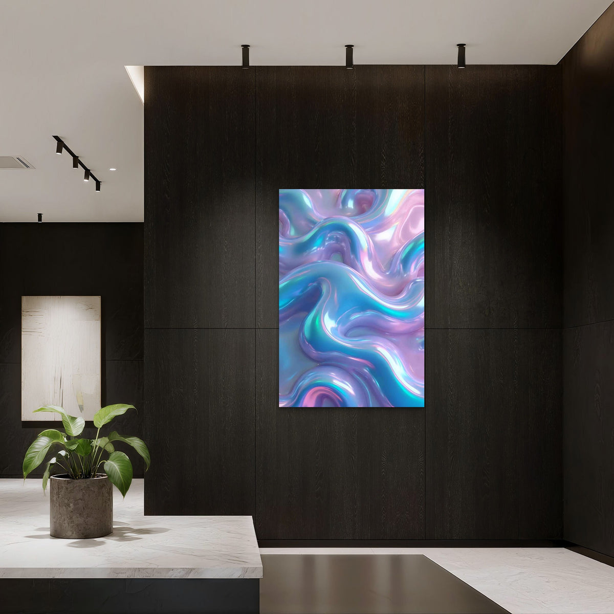 Abstract Liquid Prism 40x60cm Metal Print Ready to Hang
