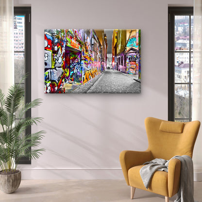 Modern Graffiti Night Street Painting Wall Art Decor 100% Australian Made