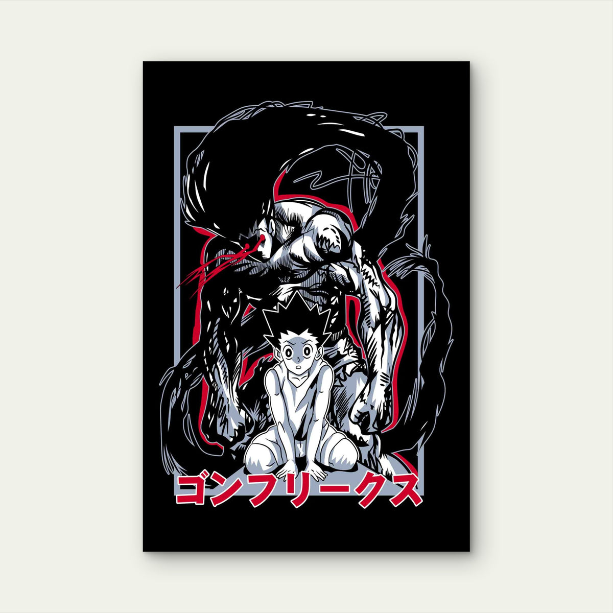 Grim Shadow Shonen Transformation 60x90cm Metal Print Ready to Hang