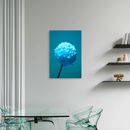Chrysanthemum Flower Against Blue Background 40x60cm Metal Print Ready to Hang
