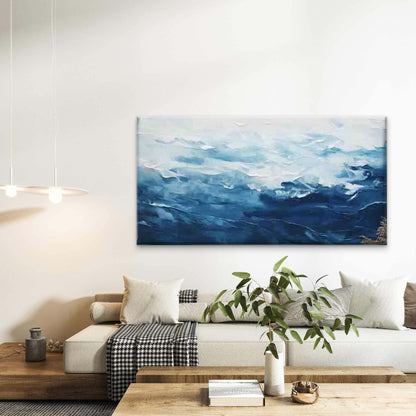 Abstract Ocean Wave Coastal Wall Art Canvas Office Home Room Framed 120x60cm