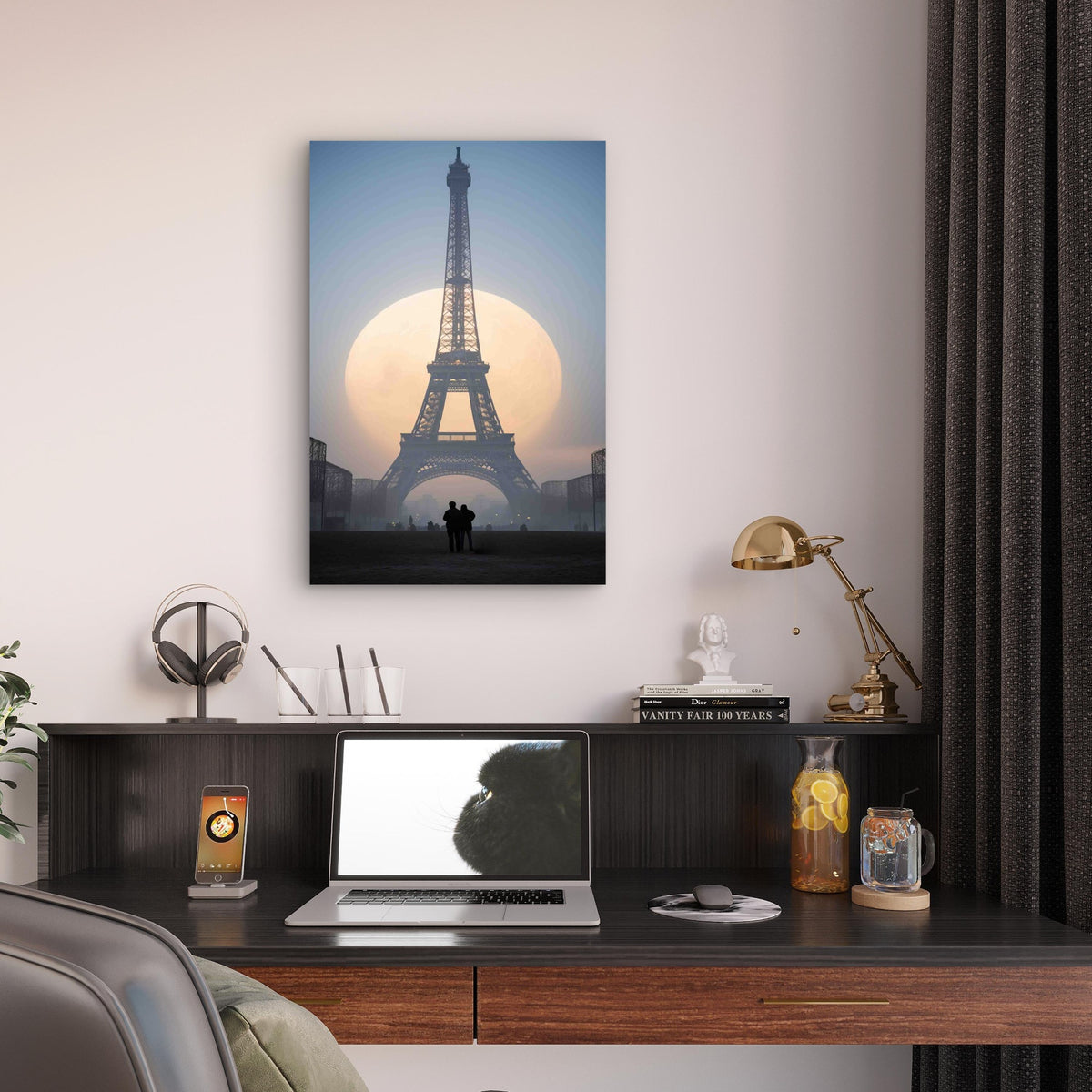 Beautiful Photorealistic Moon 40x60cm Metal Print Ready to Hang