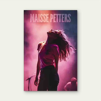 Powerful Female Rock Performance Metal Print Ready to Hang