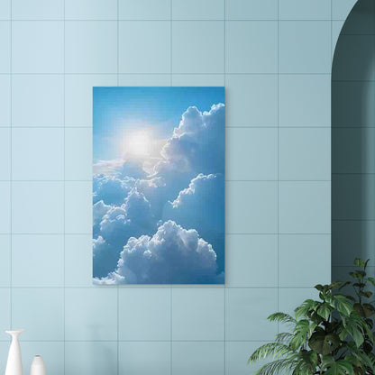Sunlight Through Fluffy Clouds 40x60cm Metal Print Ready to Hang