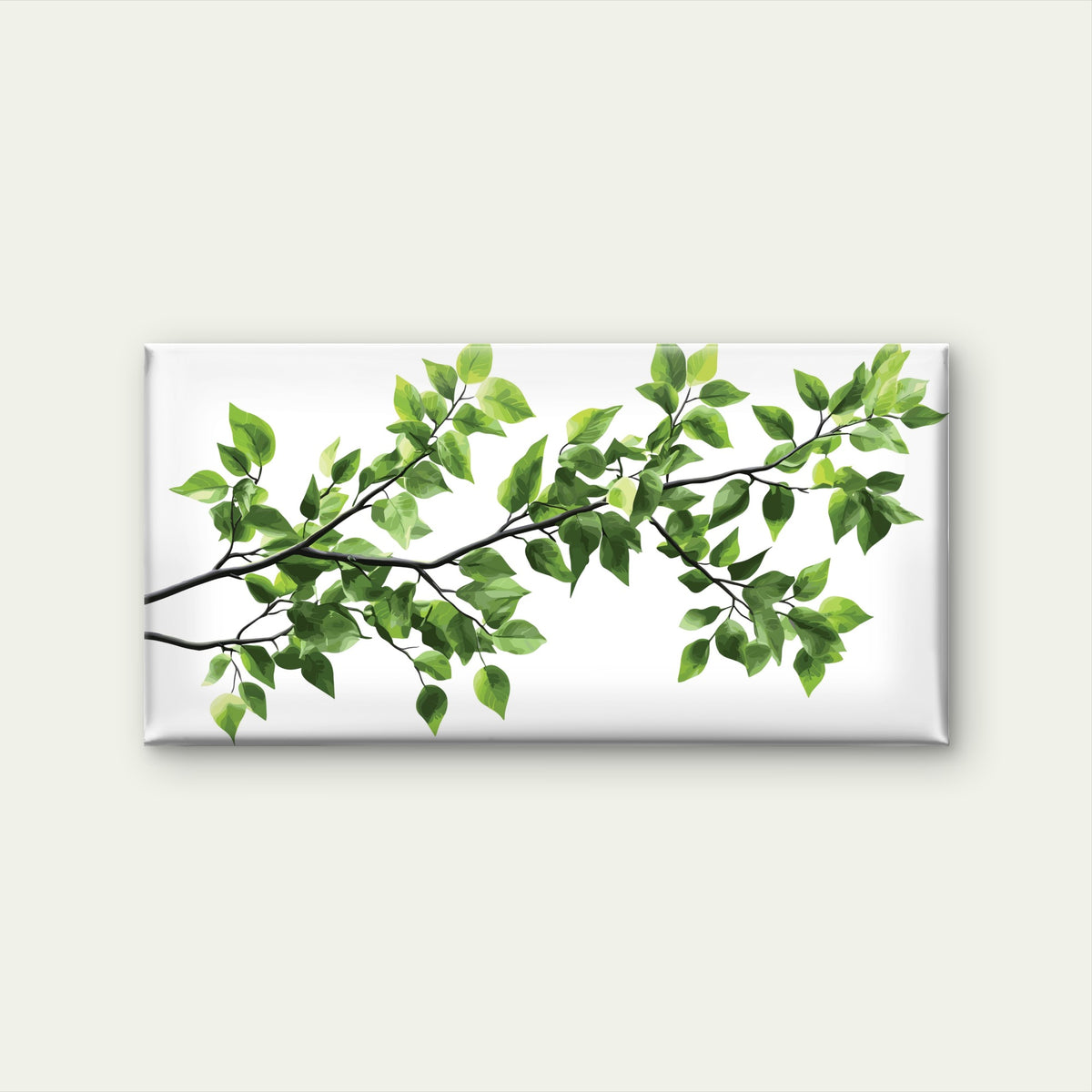 Fresh Green Leaves Tree Branch Wall Art Canvas Office Home Framed 120x60cm