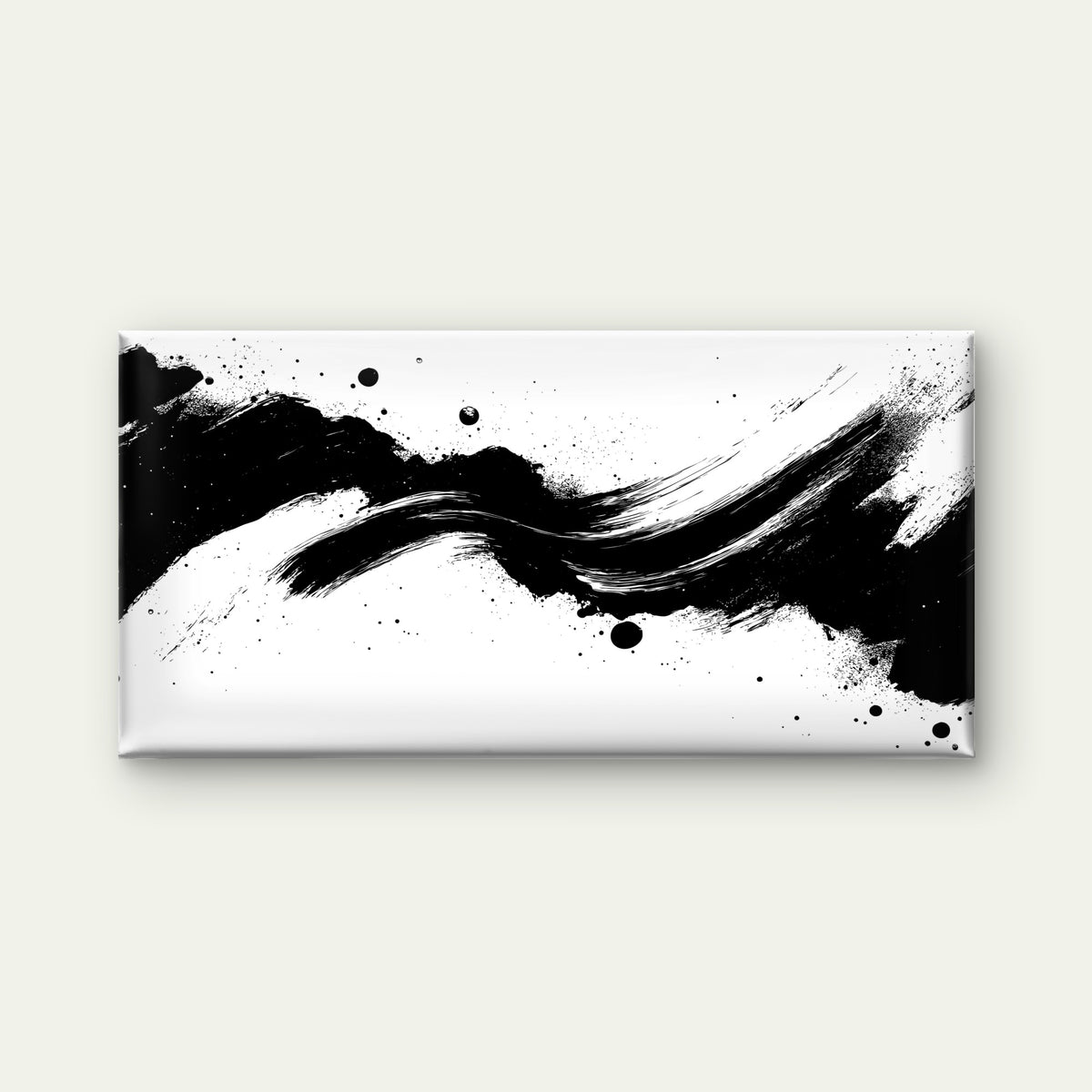 Zen Ink Brush Stroke Wall Art Canvas Office Home Room Framed 120x60cm