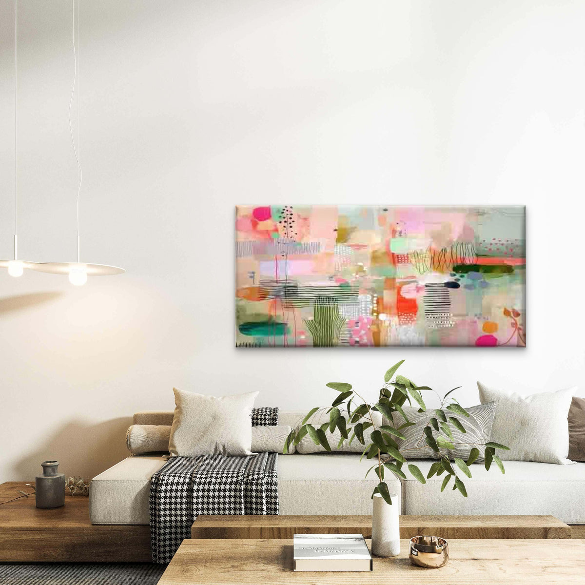 Abstract Geometric Designs Wall Art Canvas Office Home Room Framed 120x60cm