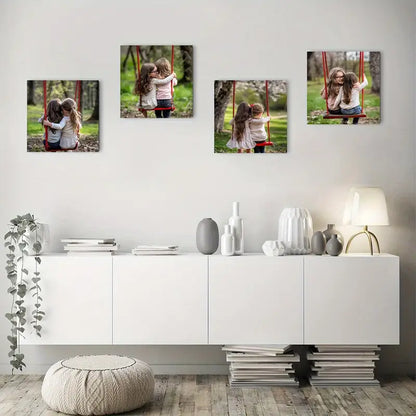4pcs Little Girl In Swin Themed  Wall Art Canvas Framed