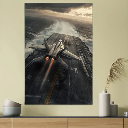 F18 Fighter Jet Aircraft Carrier Art Poster 40x60cm Metal Print Ready to Hang