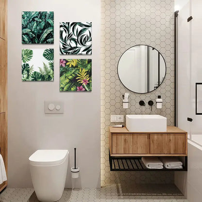 4pcs Artwork of Exotic Plants  Wall Art Canvas Framed