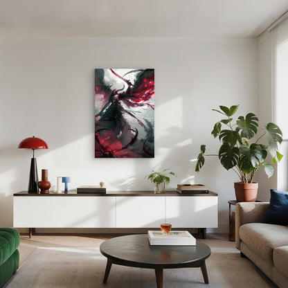 Warrior Dragon Illustration 60x90cm Metal Print Ready to Hang