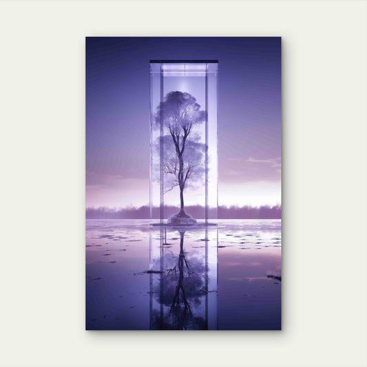 Purple Tones Abstract Landscape 60x90cm Metal Print Ready to Hang - Bella Home Decor